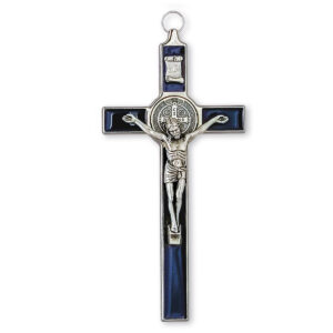 Krzyż św. Benedykta 21 cm (niebieski)