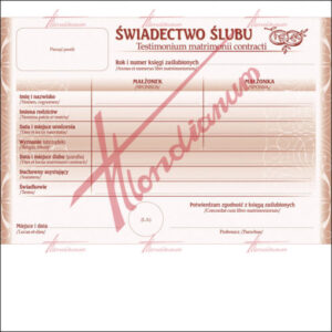 Świadectwo ślubu – 20/09088/1